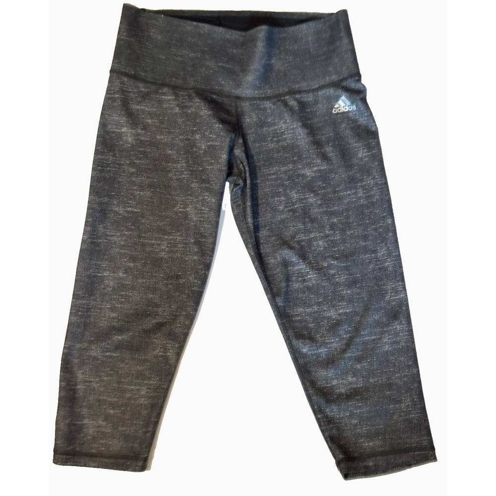 ADIDAS Climalite Women's Cropped Capri Athletic LEGGINGS Gray Size Medium